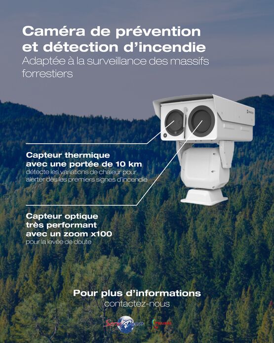  Caméra PTZ Thermique Anti-Incendie : Détection Précoce de Feux de Forêt Longue Portée - SERVIACOM PROACCESS