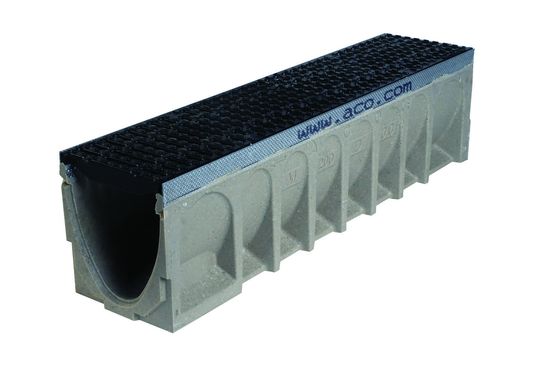  Caniveau design en Béton Polymère avec feuillure en acier galvanisé pour l&#039;aménagement urbain | ACO Multidrain - ACO