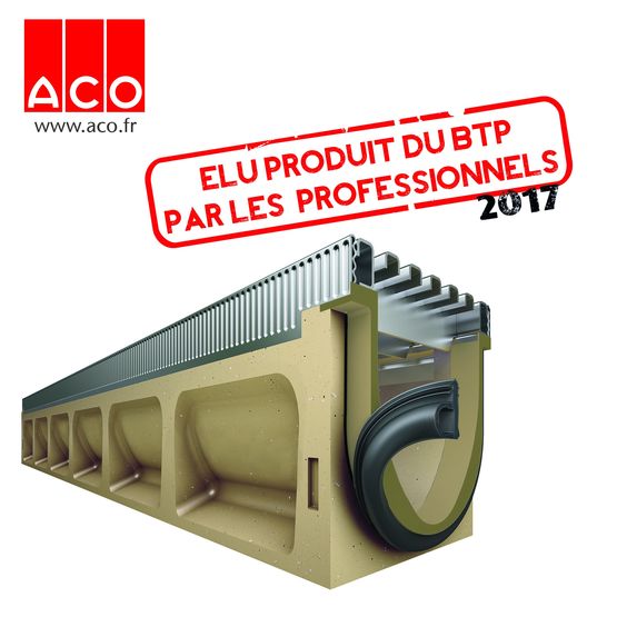  Caniveau en Béton Polymère avec joint EPDM intégré et feuillure en acier galvanisée pour l’aménagement urbain et péri-urbain | ACO Multiline Seal in - ACO