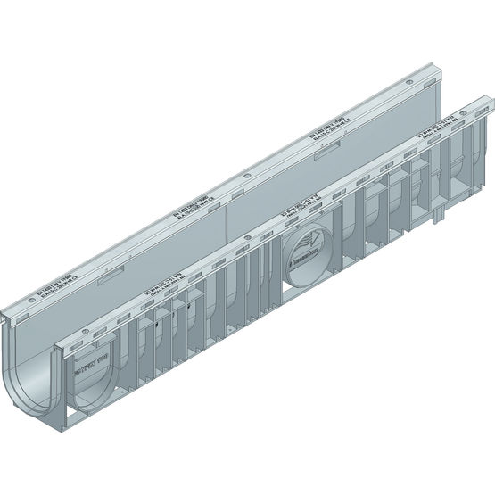 Caniveau en PE-PP de 10 cm de largeur intérieure avec cornières renforcées | Recyfix Plus X 100