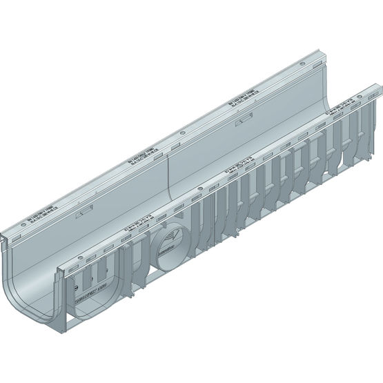 Caniveau en PE-PP de 15 cm de largeur intérieure avec cornières renforcées | Recyfix Plus X 150