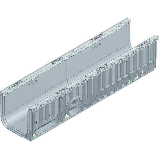 Caniveau en PE-PP de 20 cm de largeur intérieure pour zones industrielles | Recyfix Plus 200