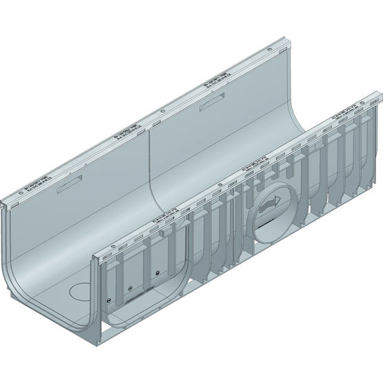 Caniveau en PE-PP de 30 cm de largeur intérieure pour zones industrielles | Recyfix Plus 300