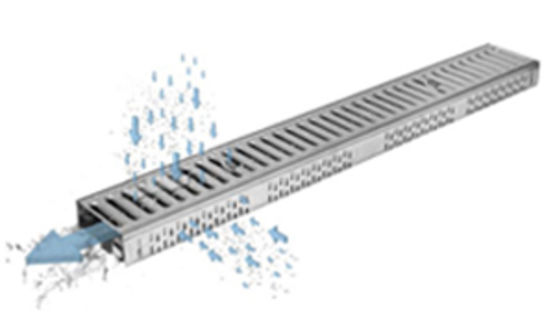  Caniveaux de terrasse pour drainage en acier galvanisé aussi pour les toitures, les façades et les toitures plates ou végétalisées | ACO Profiline - Caniveaux en autre matériau