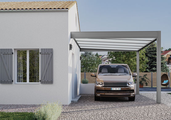 Carport aluminium toiture polycarbonate Amexso