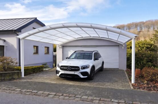 Carport aluminium sur-mesure | Ovalux – Abri voiture extérieur en structure aluminium et toiture polycarbonate - Abri voiture