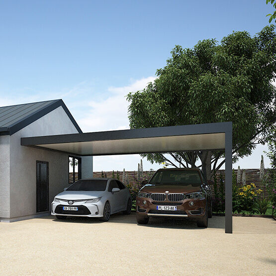  Carport en aluminium sur-mesure Trévor : l'alternative au garage pour protéger votre véhicule - KOSTUM  MAISON CADIOU