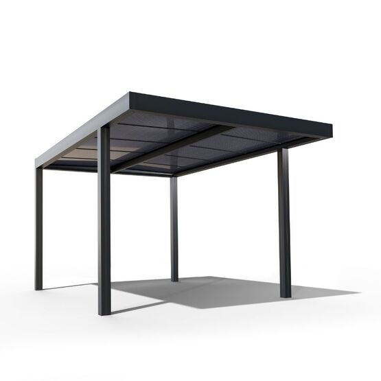 Carport photovoltaïque à raccordements cachés sur toiture monopente | Solcar System - produit présenté par SEPALUMIC