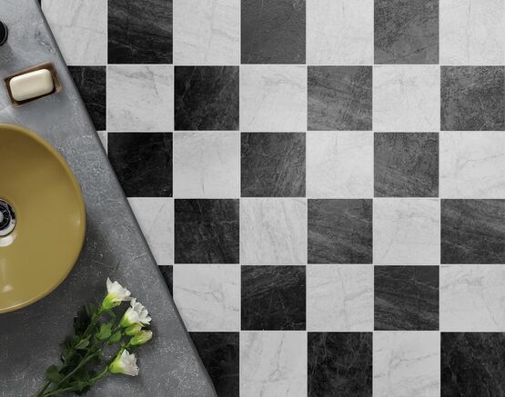  Carreaux en céramique noir et blanc | Florencia - Carrelage en grès (cérame, porcelainé, émaillé, etc.)