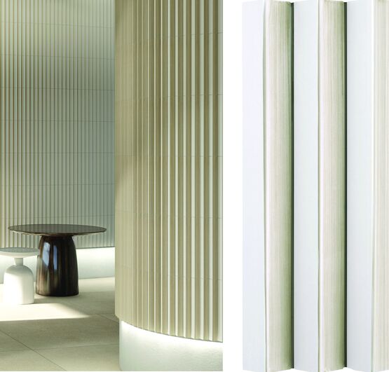  Carrelage mural en porcelaine émaillée extrudée en 3D | Dynamic Angle Lux Two - NATUCER