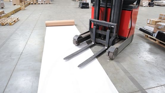  Carton plastifié type TETRA pour protection de sol pour chantier | KP-CARTONTETRA260-1.3×57.5 - KINGPRO