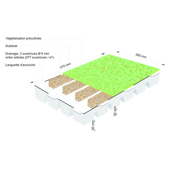 Cassette à complexe végétal pour toiture | Sarnapack