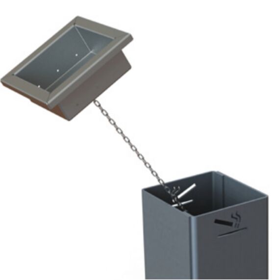  Cendrier extérieur en acier et inox à fixer au sol | Sigma Néomob - SEMCO