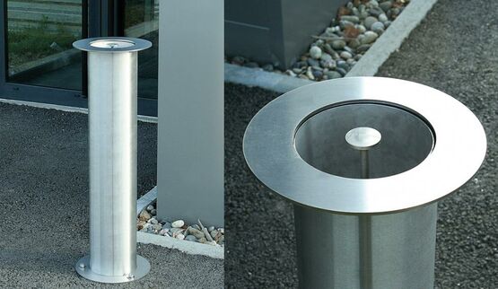  Cendrier sur pied cylindrique en acier ou en inox | Tiby / Vision - UNIVERS & CITÉ