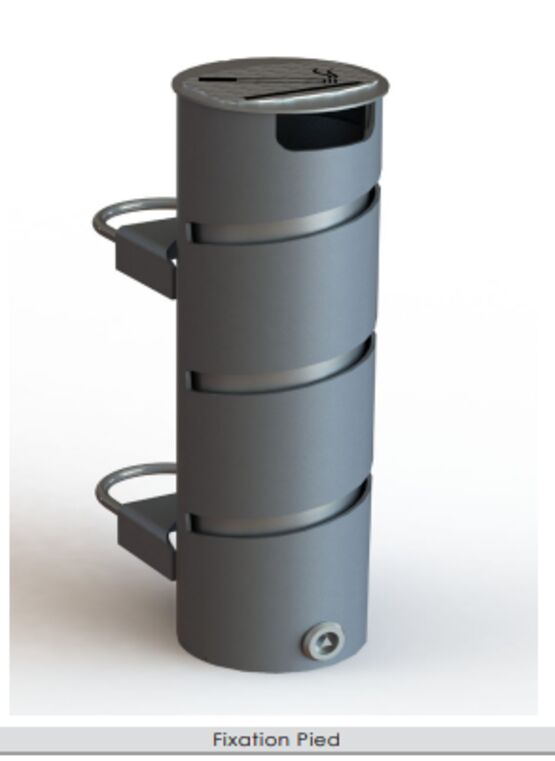 Cendrier urbain | Cendrier Torséo en acier thermolaqué avec bac inox