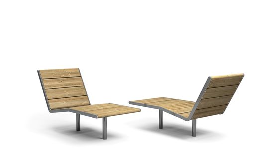  Chaise longue en acier galvanisé et bois de pin Linax pour espaces urbains | APRIL 766.900C  - PRO URBA