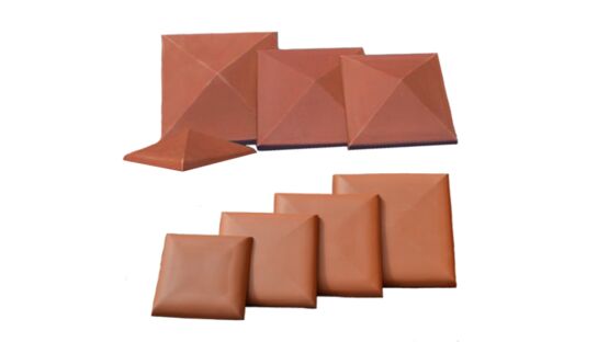  Chapeau de pilier point de diamant en terre cuite | CHAPEAU PILIER POINTE  - TERRES CUITES D'OCCITANIE