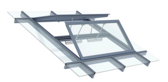  Châssis aluminium de désenfumage toiture à double vantail | AirSafe DV - D+H FRANCE S.A.S