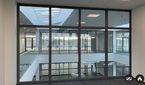 Châssis fixe coupe-feu aluminium à rupture de pont thermique - EI60 | Gamme AluTeq - ERIBEL