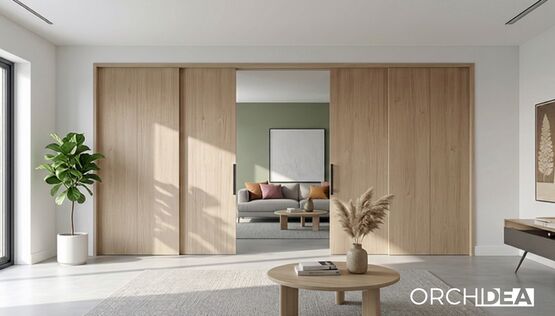 Châssis parallèle pour portes doubles à galandage | ORCHIDEA vantail parallèle (ou téléscopique) - Fibrotubi