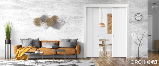  Châssis parallèle pour portes doubles sur un seul côté  | ORCHIDEA vantail parallèle (ou téléscopique) - Châssis pour portes coulissantes