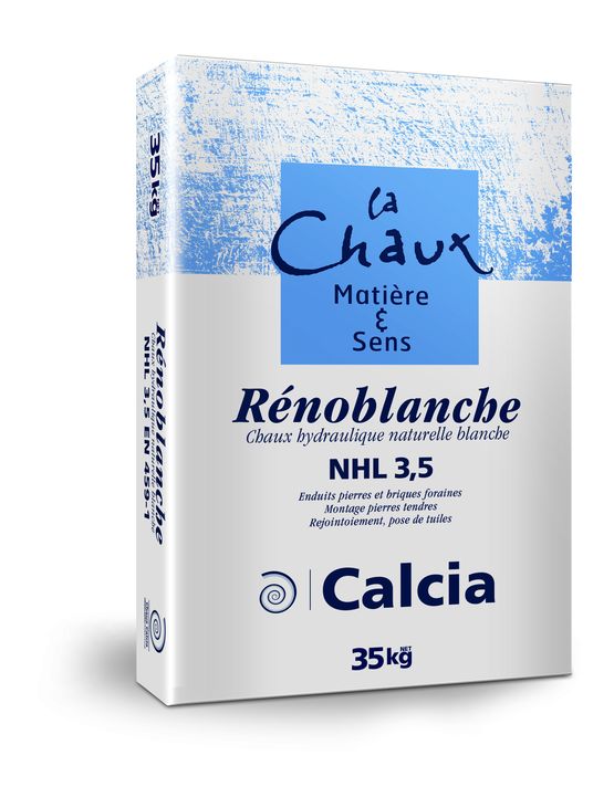 Chaux hydraulique pour enduits et rejointoiement de pierres naturelles  | RÉNOBLANCHE NHL 3,5