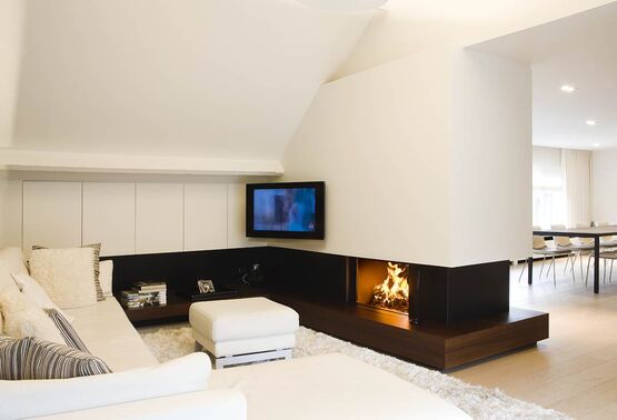  Cheminée à bois double face verticale | Luna Diamond Bois 1000DV  - BEST FIRES