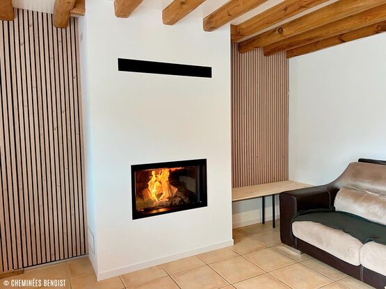  Cheminée à bois horizontale avec vitre escamotable | Argento 900H MDesign  - BEST FIRES