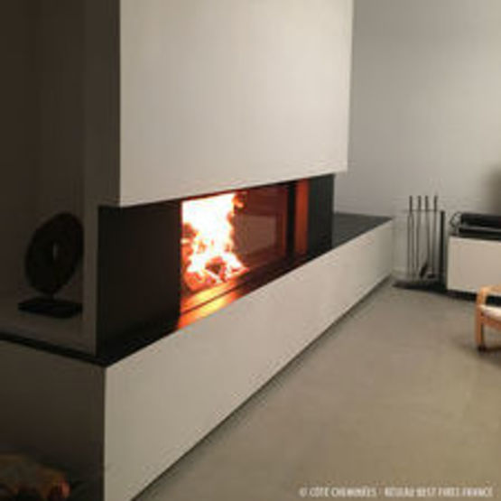 Cheminée bois - Luna 1150V - Aubry Décoration