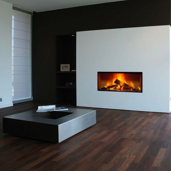  Cheminée bois : simple face horizontale avec vitre escamotable | Luna Diamond 1150H  - Cheminées