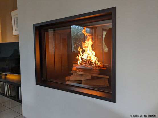 Cheminée bois verticale simple face avec vitre escamotable | Argento 1050V  - BEST FIRES