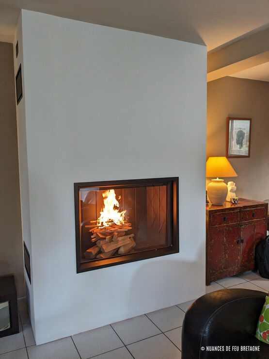  Cheminée bois verticale simple face avec vitre escamotable | Argento 1050V  - Cheminées