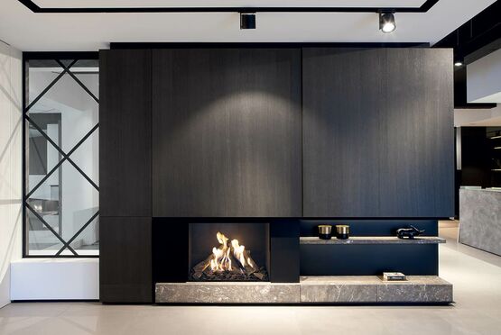  Cheminée gaz verticale à encastrer | True Vision 850V MDesign - BEST FIRES