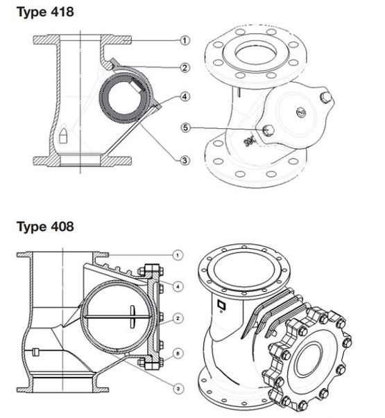  Clapets de non-retour à boule à brides marque Socla | Type 418/408 - WATTS INDUSTRIES