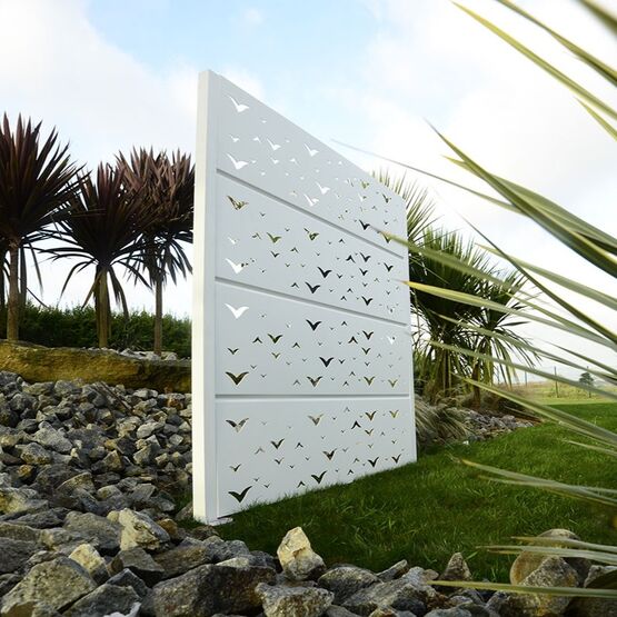  Claustra en aluminium modulable avec décors personnalisables pour se protéger du vis-à-vis  - Clôture métallique