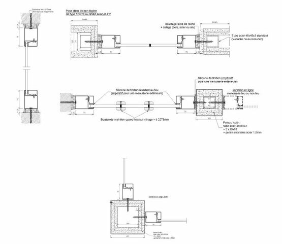 Cloison bord-à-bord en acier pare-flamme - E60 | Gamme SteelTeq  - produit présenté par ERIBEL