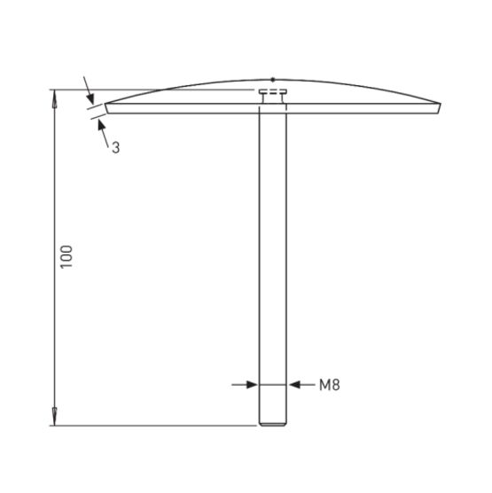  Clou de marquage | Clou de marquage Ø 100 strié en inox 316 - SEMCO