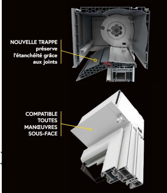  Coffre bloc-baie invisible en PVC recyclé | CHRONO ONE UNDERCOVER - Coffres pour volet roulant