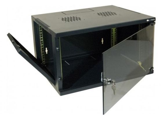  Coffret éco mural fixe 19&quot; 6U profondeur 450 mm DEXLAN noir | Réf. 755073 - EXERTIS CONNECT