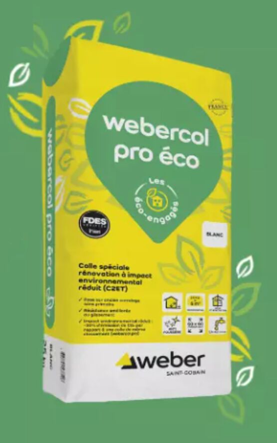 Colle pour pose intérieure ou extérieure de carrelage sans primaire | Webercol Pro Eco - produit présenté par WEBER