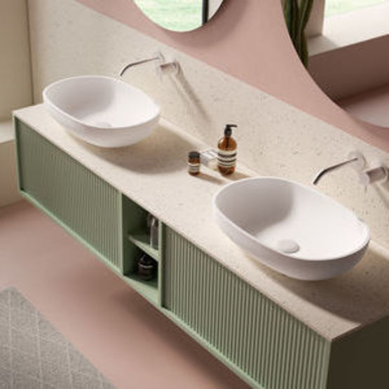  Collection d’éviers et de vasques avec 8 % de contenu recyclé certifié SCS| HIMACS - Lavabo à poser