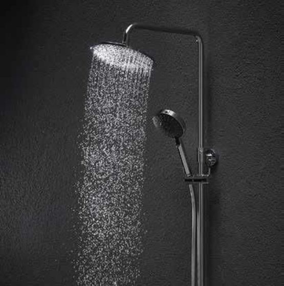 A47168 : Colonne de douche AQUAHEAT RS1 avec mitigeur thermostatique et  pomme de tête pluie ronde – Batiproduits