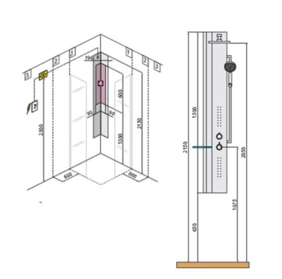 Colonne de douche avec mitigeur mécanique ou thermostatique | Line-1 - Colonne pour salle de bains