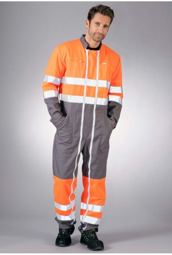  Combinaison double fermeture haute visibilité pour  professionnels intervenant en zones à risques | 4-01-5-016 - Vêtements de protection