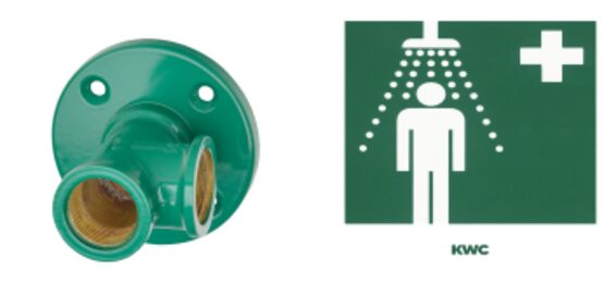  Combinaison douche d’urgence pour le corps et douche oculo/faciale | FAID0010 - Douche de tête pour collectivités