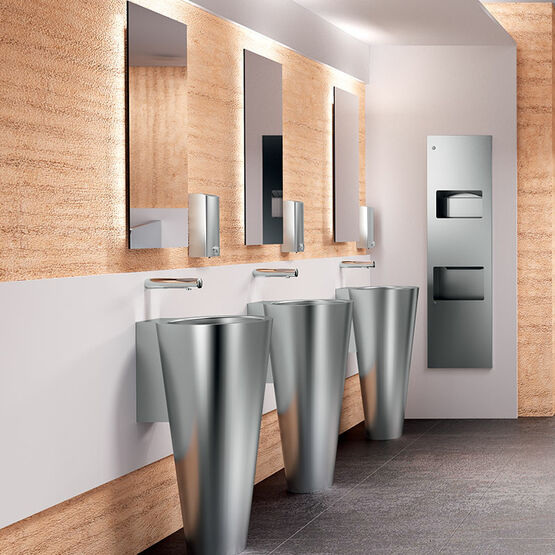  Combinaison sèche-mains distributeur, poubelle encastrable et distributeur d&#039;essuie-mains | Réf. 510716S - Autres accessoires pour salle de bains
