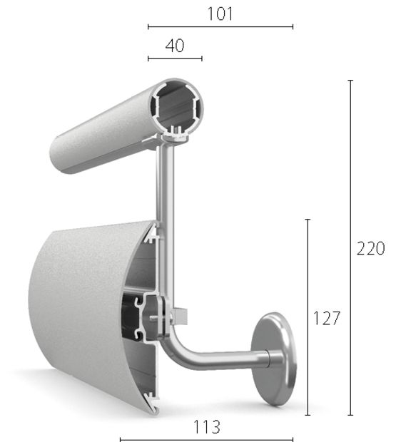  Combiné main-courante/pare-chocs sans PVC | HRB-50N Acrovyn PVC-Free - Main courante