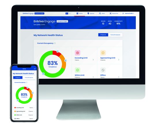  Comptage simultané en temps réel dans plusieurs espaces | Entrivo Occupancy Insights - DORMAKABA FRANCE