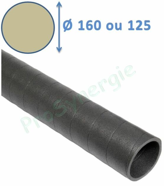 Conduit rigide isolé Ø160 ou 125 long 2m - Réseau Ventilation Calogaine (Mousse PE) | SITE002333