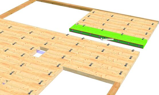 Connecteur en hêtre pour assemblage précis de panneaux CLT | Connecteur HTC P2P - produit présenté par HILTI FRANCE